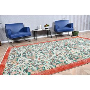 Tapis turc vintage 5,6x9 pieds, tapis rouge à pois - Product Image 2