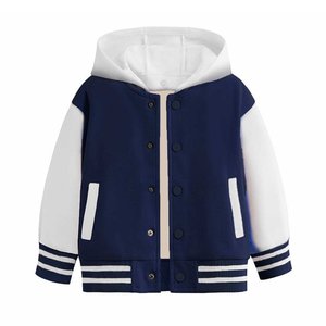 Baseball <b>Jackets</b> <b>Boys</b> Girls Fit Varsity <b>Jacket</b> Casual Lightweight Plain Cardigan Button School Coat - Product Image 1