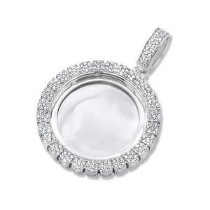 Bonne qualité 10K or blanc lettre pendentif rond laboratoire cultivé diamant pour cadeau disponible pour l'approvisionnement dans le monde entier - Product Image 3