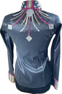 Handmade <b>Cowgirl</b> Western Show <b>Shirt</b> Stretch Taffeta Fabric for Equestrian and Horse Riding Wear - Product Image 5