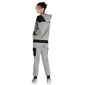 Ensemble de survêtements grande taille pour femmes vêtements de sport décontractés pour l'automne et l'hiver de la plus haute qualité en gris et noir - Product Image 2