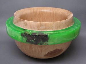 Llamativo cuenco de resina de madera hecho a mano artesanal decorativo moderno rústico centro de mesa acento de cocina - Product Image 6