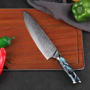 Vente en gros personnalisé de haute qualité OEM ODM professionnel Fix lame tranchante couteau de cuisine en acier Damas couteau de chef avec poignée - Product Image 3