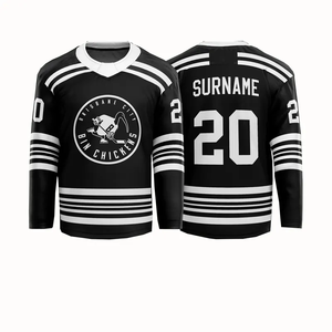 เสื้อเจอร์ซีย์ปักลายทแยงเสื้อฮอกกี้ชุดทีมพิมพ์ลายเสื้อฮอกกี้ - Product Image 5