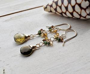 ต่างหูทัวร์มาลีนสีเขียวห้อยทัวร์มาลีนประดับพลอยสีน้ำตาลของขวัญพร้อมของขวัญสำหรับวันเกิดของเธอของขวัญครบรอบ - Product Image 5