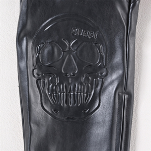 Pu Faux <b>Leather</b> <b>Cargo</b> <b>Pants</b> Skull Embossed Custom Color Y2K Streetwear <b>Leather</b> <b>Pants</b> for Men - Product Image 4