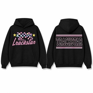 เสื้อฮู้ดโลโก้ Trackstar แบบกำหนดเอง ยูนิเซ็กส์ ทรงโอเวอร์ไซส์ ผ้าฟลีซหนานุ่ม แฟชั่นสตรีท ขายส่ง OEM ODM จำนวนมาก รุ่น TS-HD-099 - Product Image 2