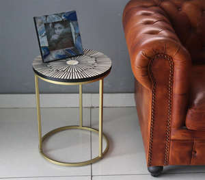 Plateau de service rectangulaire en os fait à la main avec incrustation de nacre motif personnalisé Stylenest Export Home Decor Set - Product Image 5