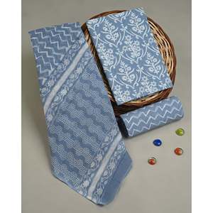 ชุดเดรสผ้าฝ้ายแท้พิมพ์ลายสีฟ้าหิน (SHKS1190) ฟรีไซส์ - Product Image 1