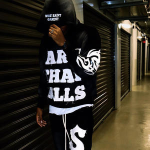 Sudadera de Hombre con Diseño de Moda 2026, 100% Algodón, con Capucha, Estampado de Letras, Corte Holgado Informal - Product Image 3