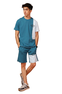 Survêtements multi-panneaux personnalisés en coton 100% de haute qualité pour hommes Chemises et shorts à manches courtes avec impression de logo personnalisé - Product Image 5