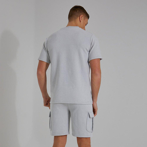 ชุดลำลองเสื้อเชิ้ตและกางเกงขาสั้น,ชุดเสื้อแขนสั้นผ้าย้อมสีพื้นดีไซน์เรียบง่ายสวมใส่สบายสำหรับฤดูร้อน - Product Image 2