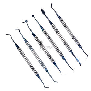 Ensemble de 6 instruments de remplissage dentaire manuels en composite, en acier inoxydable, réutilisables, avec poignée ergonomique, outils de nettoyage des dents - Product Image 5