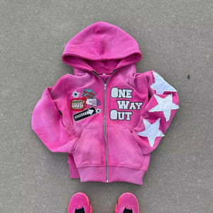 เสื้อแจ็กเก็ตผ้าเกล็ดปลาแบบรูดซิปผ้าเฟรนซ์เทอร์รี่มีฮู้ดสำหรับผู้ชายเสื้อผ้าแนวสตรีทแวร์มีซิปเนื้อผ้ากรดซัก2026 - Product Image 3