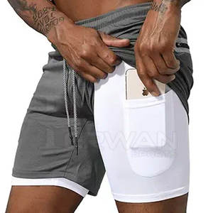 Pantalones Cortos Deportivos de Algodón de Doble Capa para Hombre, Estilo Urbano, Transpirables, de Secado Rápido, Servicio OEM, en Stock - Product Image 5