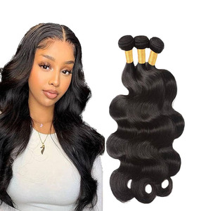 Cheveux humains indiens bruts – 100 % vierges non traités, cuticules alignées, bouclés naturels, soyeux et lisses, lots de mèches, double trame - Product Image 1