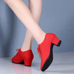 Nuevos Zapatos de Baile Profesionales para Profesoras, Zapatos de Baile Latino de Salón para Mujer, Zapatos de Baile con Parte Superior de Tela para Mujer - Product Image 3