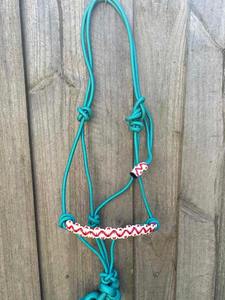 Licol de cheval western avec muserolle en cuir travaillé motif tournesol et cactus, en nylon réglable, équipement équestre - Product Image 4