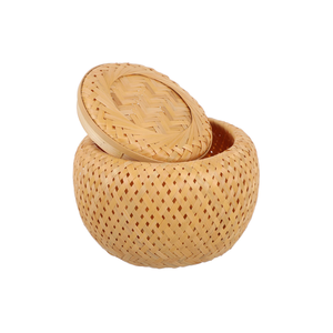 Minicesta de bambú tejida a mano económica, almacenamiento biodegradable ecológico, fabricante de Vietnam para maceta, bote de té - Product Image 1