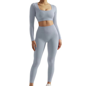 ชุดกีฬาสตรีชุดโยคะฟิตเนส3ชิ้นกางเกงและบราออกกำลังกายแบบ2025งานตามสั่ง - Product Image 1