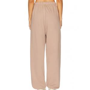 New Arrival Custom Logo Beige Sweatsuits Full Sleeves Sweatshirts Tracksuits For Women's Outdoor Breathable Highstreet Women Set - Product Image 6