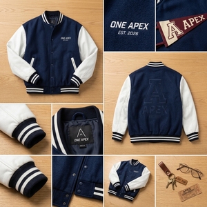 แจ็คเก็ตหนังสีขาวกรมท่าแบบสั่งทำพิเศษ แจ็คเก็ตบอมเบอร์วินเทจสไตล์ Letterman เสื้อผ้าสตรีทแวร์ ผู้ผลิต OEM ODM แบรนด์ส่วนตัว สหรัฐอเมริกา - Product Image 6