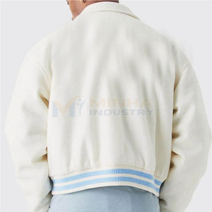 Best Selling 100% Cotton/Wool Winter Letterman <b>Jacket</b> High Quality Premium Quality Breathable <b>Mandarin</b> <b>Collar</b> Front Customizable - Product Image 3