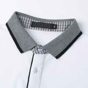 Nouveaux polos pour hommes avec poche Elegante Plaided T-shirts en coton à manches courtes Chemise de golf - Product Image 5