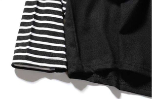 Street Hip-Hop Double Layer T Shirt T Cut and Sew Long Sleeve Raw Hem Custom T-Shirts Digital Printing Custom <b>Logo</b> for Unisex - Product Image 4