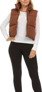 Chaleco acolchado recortado para mujer, ropa de abrigo sin mangas para mujer, chalecos cálidos de invierno para exteriores, chaqueta sin mangas, chaleco acolchado 2025 - Product Image 3