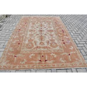 Classique Orange Beige 6.2X8.9 pieds tapis turc laine Viscose Polyester Latex support Patchwork motif pour adolescent salon couloir - Product Image 1