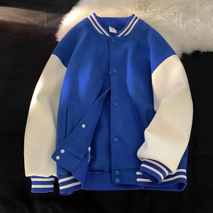 Uniforme de béisbol de costura de color sólido para mujer primavera casual coreano BF chaqueta de calle americana preppy fútbol JAC - Product Image 2