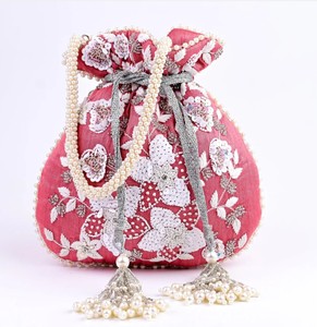 กระเป๋าจัดระเบียบเครื่องสำอางอเนกประสงค์ปักสไตล์วินเทจสุดหรูกระเป๋าสะพายไหล่ลายทางประดับลูกปัดซับในผ้าซาตินสำหรับงานแต่งงาน - Product Image 2