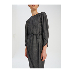 Vestido Midi Informal con Cinturón, Mezcla de Viscosa, Transpirable y Ecológico - Product Image 5