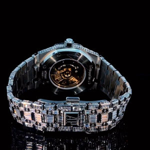 นาฬิกาประดับเพชรหรูหราสีเงินสีทองหรูหราปลูกในห้องทดลองประดับเพชรสไตล์ฮิปฮอปเย็น - Product Image 4