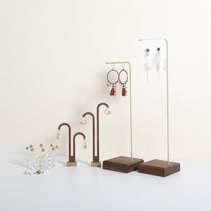 Support de bijoux en métal en bois de luxe avec doublure en velours Organisateur chic pour accessoires précieux Prêt à l'exportation - Product Image 3