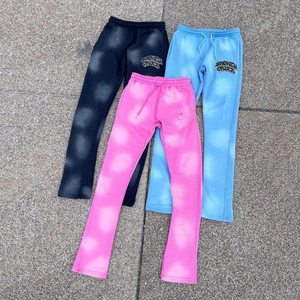 Chándales de lavado ácido con diseño de logotipo personalizado para hombre, sudadera con capucha y cremallera Sun Fade Street Wear, chándal de diseño completo de algodón - Product Image 2