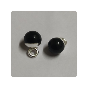 Cuenta de ónix negro de 6mm con conectores de piedras preciosas de bisel de bucle de plata 925 y dijes de piedras preciosas conectores de piedras preciosas al por mayor - Product Image 1