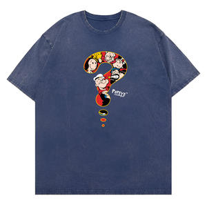 Unisex Washed Vintage Style <strong>Popeye</strong> the Sailor Man and Friends Question Mark Cartoon Graphic <strong>T</strong>-<strong>Shirt</strong> - Product Image 2