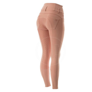 Pantalones ecuestres de Spandex de alta calidad para mujer, pantalones estampados de silicona OEM con logotipo personalizado para montar a caballo, precio al por mayor - Product Image 3