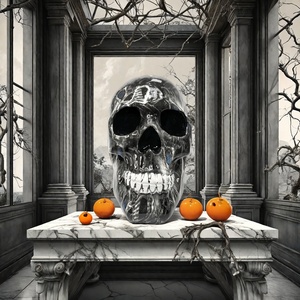 Adornos de Resina de Huesos de Cabeza para Halloween, Temática Oscura del Día de Muertos, Artísticos, Aerógrafados, para Exhibición en el Hogar, Bar, Ambiente de Casa Embrujada - Product Image 4