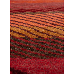Alfombras Manchaha de Estilo Bohemio Hechas a Mano con Lana y Seda de Bambú en Rojo y Naranja-Les-2344 - Product Image 3