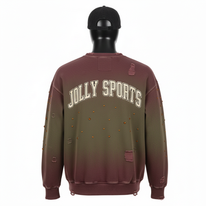 Sudadera Premium con Lavado Ácido, 350GSM, Felpa de Algodón Grueso, Colores Degradados, Estilo Desgastado, Logotipo Bordado Personalizado, Sudadera Básica - Product Image 5