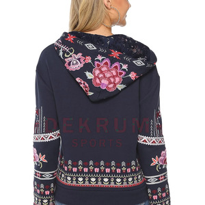 High Quality Women Embroidery <b>Hoodies</b> Winter Customizable Cotton Polyester Low MOQ Top Fashion - Product Image 1