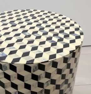 Plateau de service en incrustation d'os rond fait à la main de qualité supérieure Plateau de table à manger décoratif de qualité supérieure pour servir des aliments à la maison Hôtel Restaurant - Product Image 4