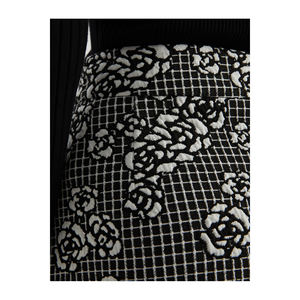 Mini-jupe tricotée à motifs floqués en coton mélangé pour femmes - Product Image 3