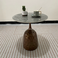 Table d'appoint nordique simple avec cadre en métal de couleur en option table d'appoint en pierre table à thé moderne table d'angle pour le salon