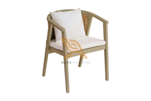 Muebles de exterior Sillas de madera de teca Combinación de mimbre con cojines Resistente a la intemperie para hoteles, restaurantes y hogares - Product Image 2