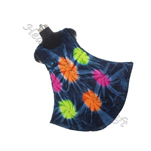 New Arrival Shiny Rayon Woven Tie Dye Printed Fabric <b>Dress</b> for Women <b>Long</b> Maxi Sleeveless Tie Dye Sexy Party Style - Product Image 1