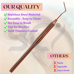 Outil de levage de cils personnalisé de la plus haute qualité couleur cuivre forme de crème 12cm à 14cm outils de levage pointus en acier inoxydable - Product Image 6